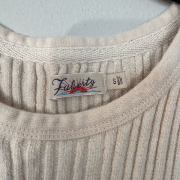 Faherty Cream Ribbed Tank Top - Picture 3 of 4
